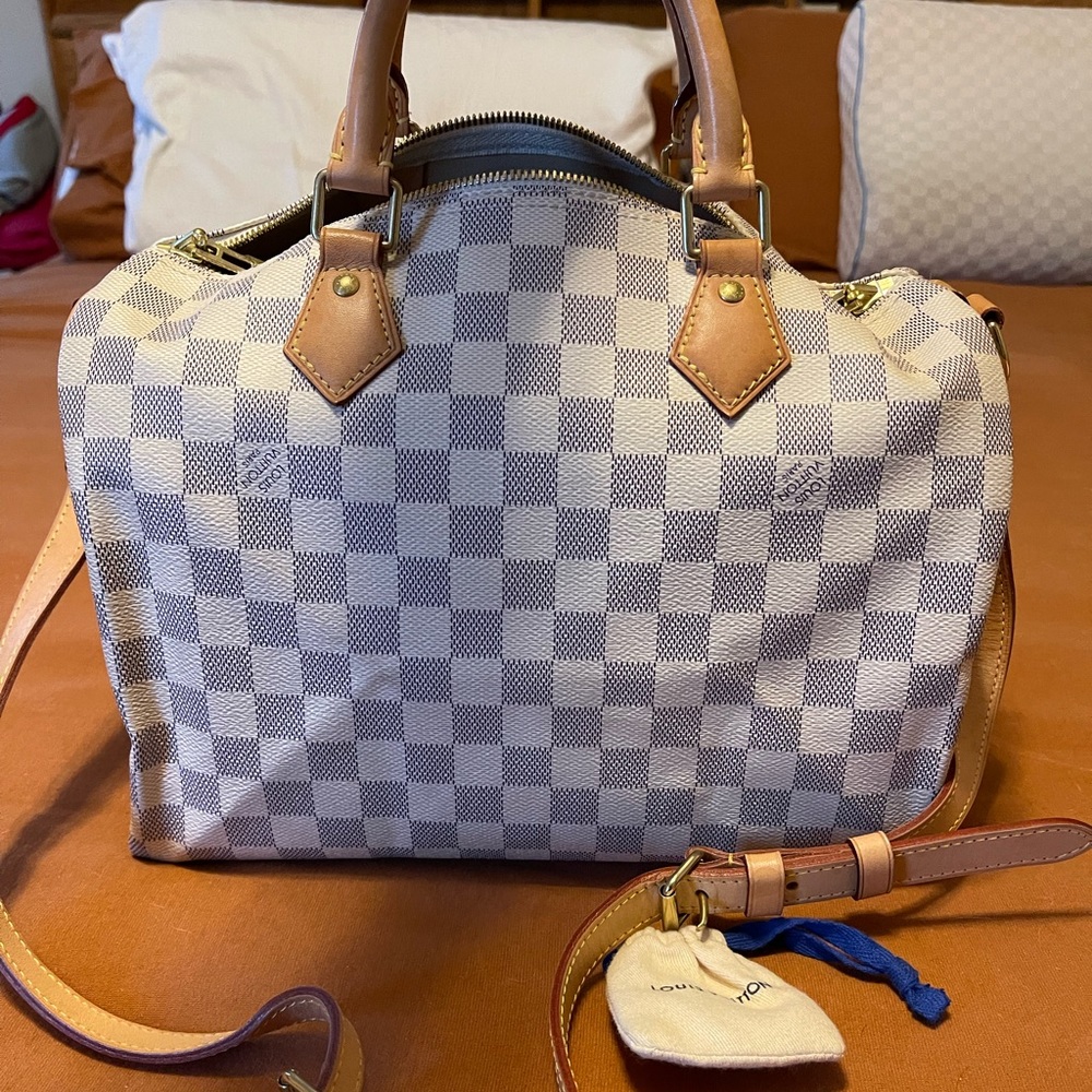 Authentic Louis Vuitton Speedy 30 Azur bandouliere